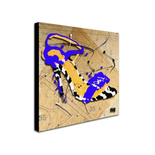 Roderick Stevens 'Zebra Heel Blue' Canvas Art,18x18